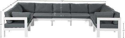 Alyssa Grey Water Resistant Fabric Outdoor Patio Modular Sectional Sec9C