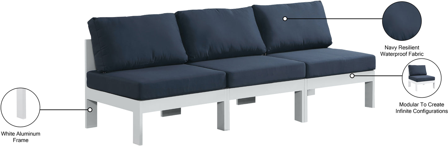 alyssa navy water resistant fabric outdoor patio modular sofa s90b