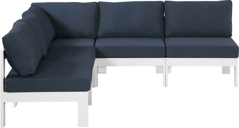 Alyssa Navy Water Resistant Fabric Outdoor Patio Modular Sectional Sec5A