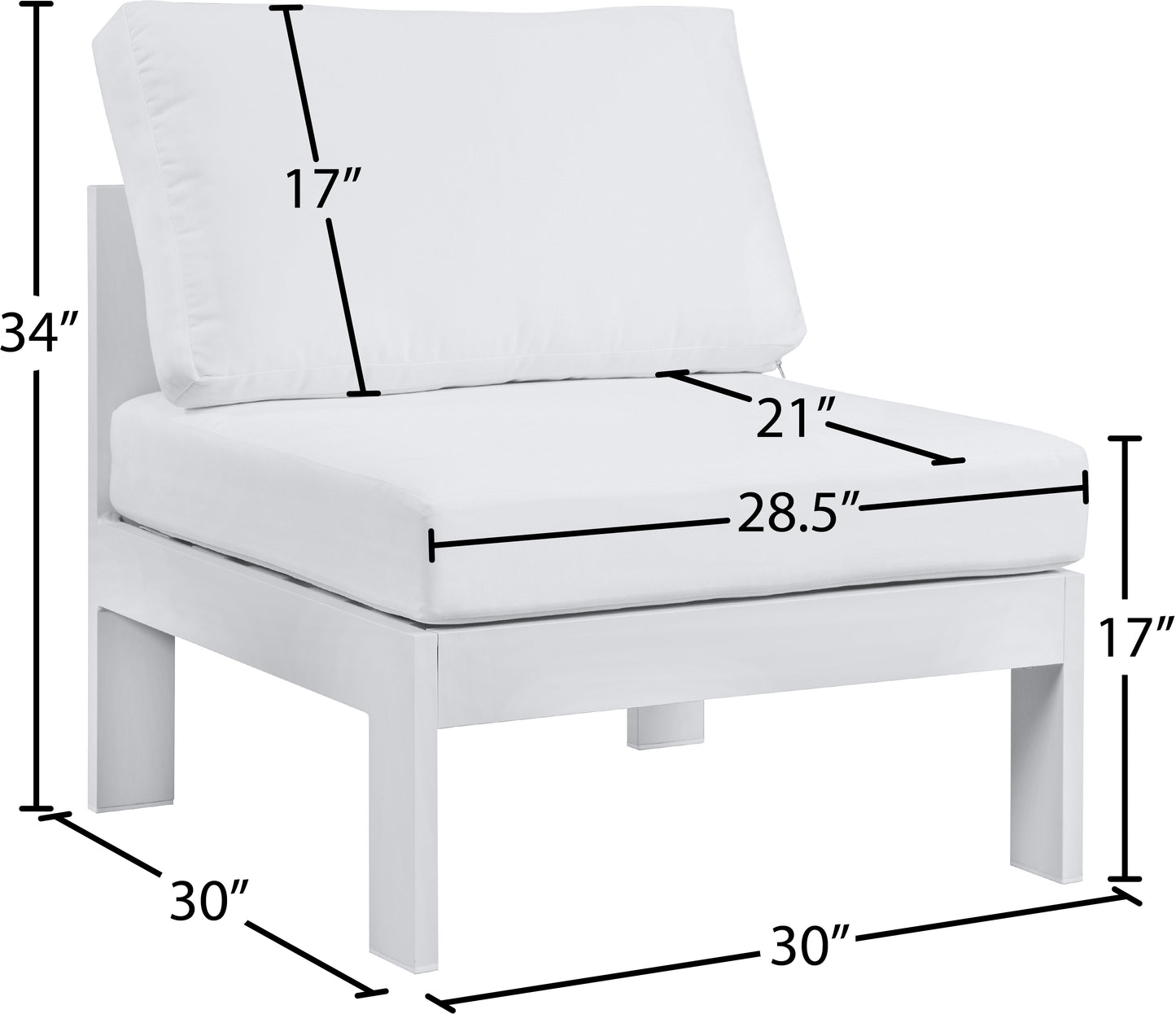 renuar white water resistant fabric outdoor patio aluminum armless chair