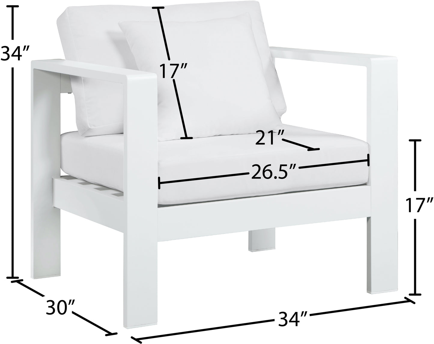 renuar white water resistant fabric outdoor patio aluminum arm chair