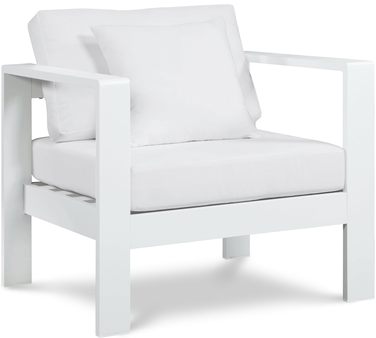 renuar white water resistant fabric outdoor patio aluminum arm chair