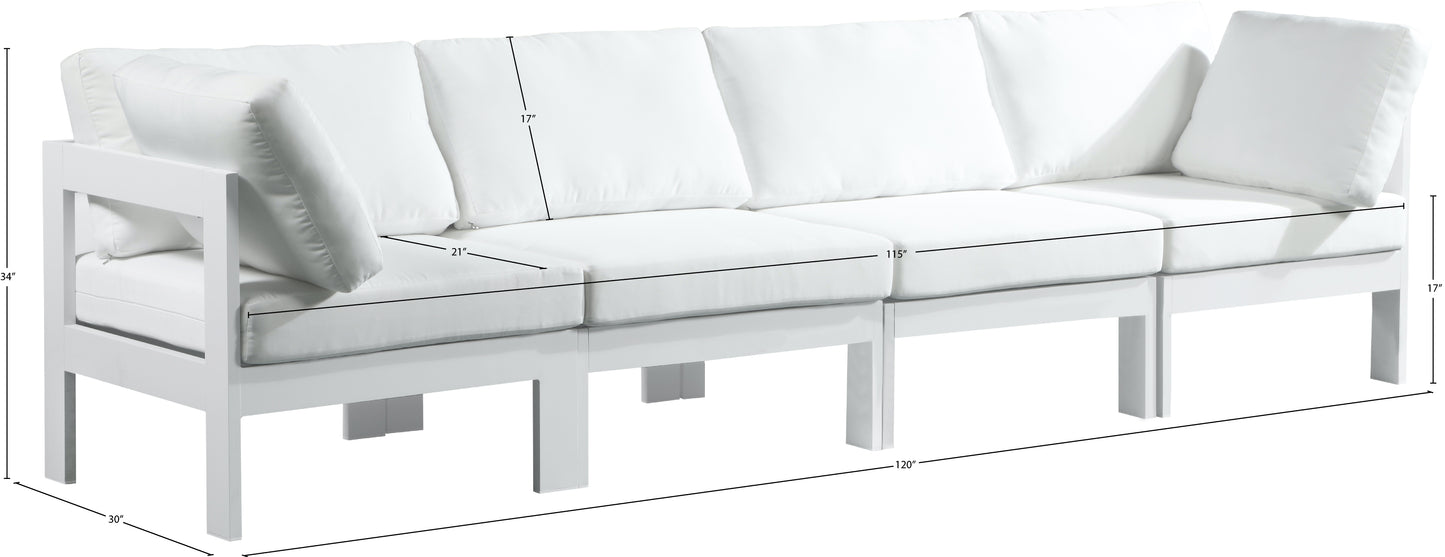 alyssa white water resistant fabric outdoor patio modular sofa s120a