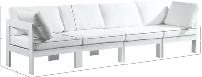 Alyssa White Water Resistant Fabric Outdoor Patio Modular Sofa S120A