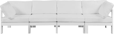 Alyssa White Water Resistant Fabric Outdoor Patio Modular Sofa S120A