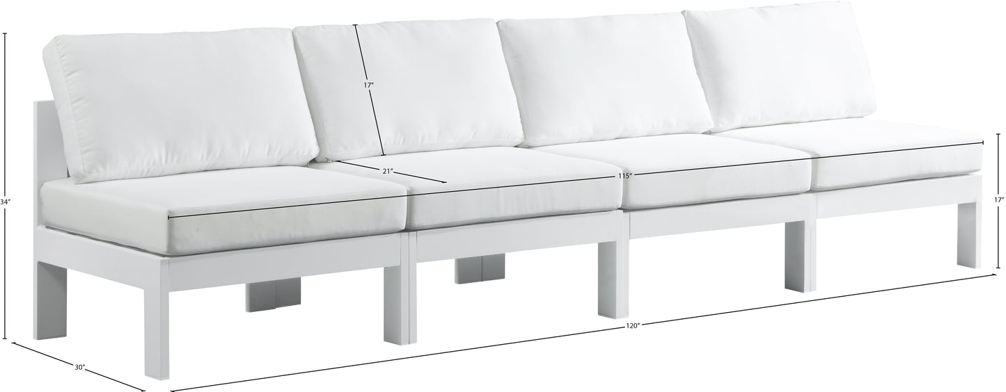 alyssa white water resistant fabric outdoor patio modular sofa s120b