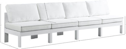 Alyssa White Water Resistant Fabric Outdoor Patio Modular Sofa S120B