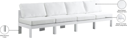 Alyssa White Water Resistant Fabric Outdoor Patio Modular Sofa S120B