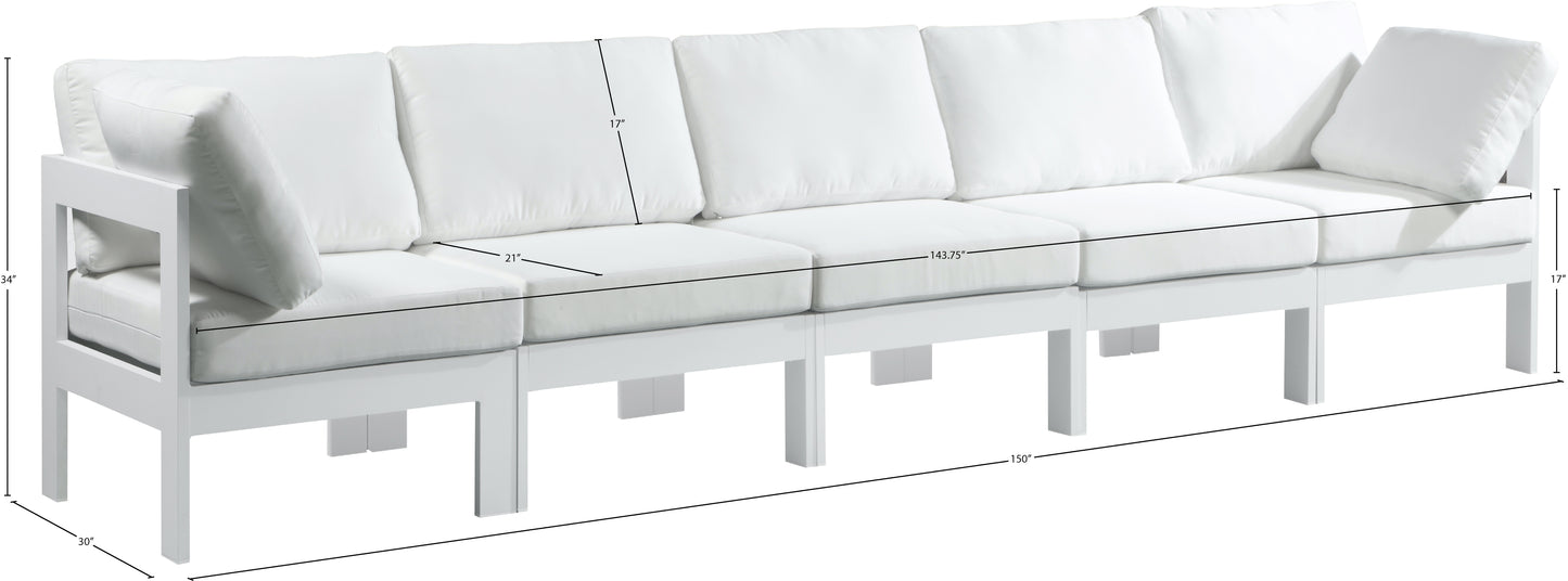 alyssa white water resistant fabric outdoor patio modular sofa s150a