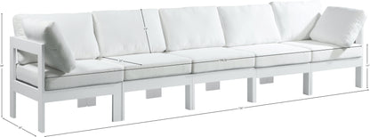 Alyssa White Water Resistant Fabric Outdoor Patio Modular Sofa S150A