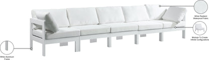 Alyssa White Water Resistant Fabric Outdoor Patio Modular Sofa S150A