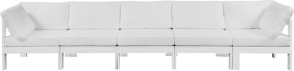 Alyssa White Water Resistant Fabric Outdoor Patio Modular Sofa S150A