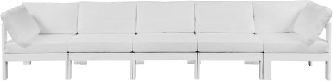 Alyssa White Water Resistant Fabric Outdoor Patio Modular Sofa S150A