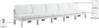 Alyssa White Water Resistant Fabric Outdoor Patio Modular Sofa S150B