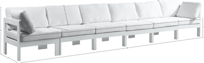 Alyssa White Water Resistant Fabric Outdoor Patio Modular Sofa S180A