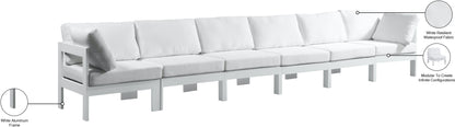 Alyssa White Water Resistant Fabric Outdoor Patio Modular Sofa S180A