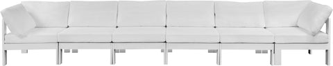 Alyssa White Water Resistant Fabric Outdoor Patio Modular Sofa S180A