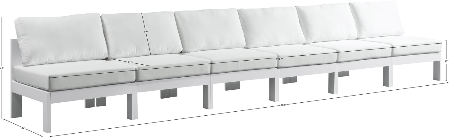 alyssa white water resistant fabric outdoor patio modular sofa s180b
