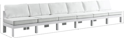 Alyssa White Water Resistant Fabric Outdoor Patio Modular Sofa S180B