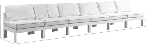 Alyssa White Water Resistant Fabric Outdoor Patio Modular Sofa S180B