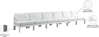 Alyssa White Water Resistant Fabric Outdoor Patio Modular Sofa S180B