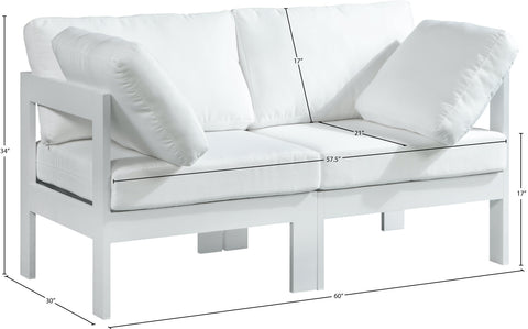 Alyssa White Water Resistant Fabric Outdoor Patio Modular Sofa S60A