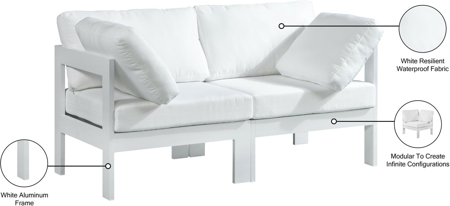 alyssa white water resistant fabric outdoor patio modular sofa s60a