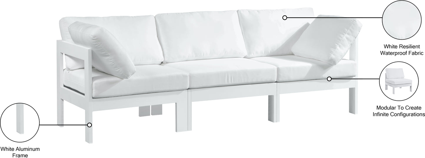 alyssa white water resistant fabric outdoor patio modular sofa s90a