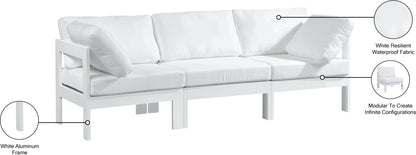 Alyssa White Water Resistant Fabric Outdoor Patio Modular Sofa S90A