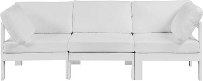 Alyssa White Water Resistant Fabric Outdoor Patio Modular Sofa S90A