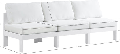 Alyssa White Water Resistant Fabric Outdoor Patio Modular Sofa S90B