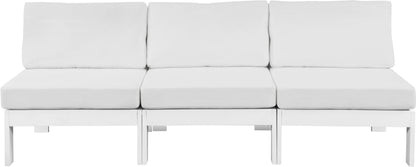 Alyssa White Water Resistant Fabric Outdoor Patio Modular Sofa S90B