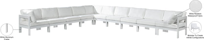Alyssa White Water Resistant Fabric Outdoor Patio Modular Sectional Sec10A