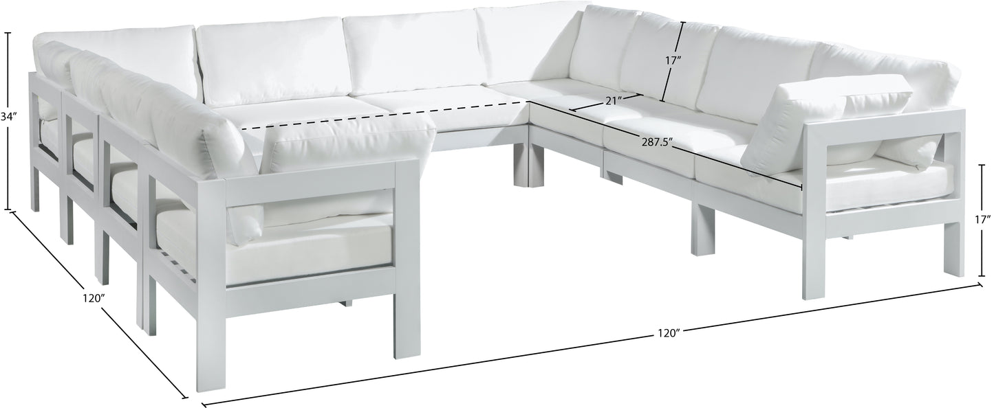 alyssa white water resistant fabric outdoor patio modular sectional sec10b