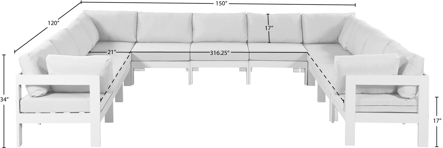 alyssa white water resistant fabric outdoor patio modular sectional sec11a