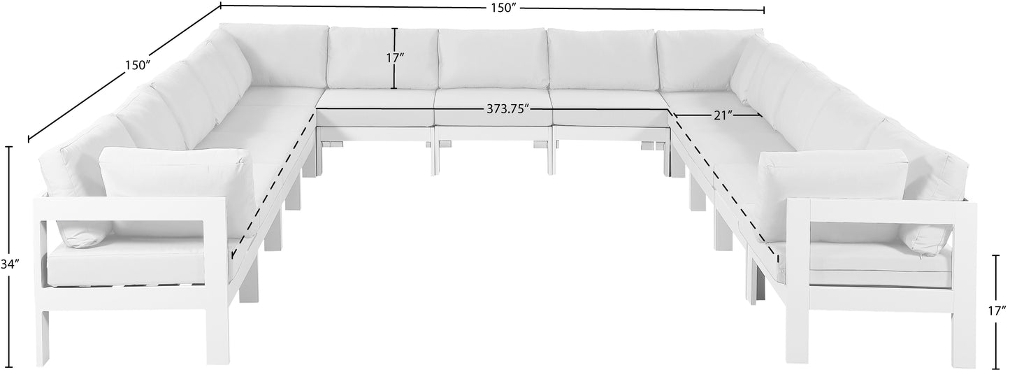 alyssa white water resistant fabric outdoor patio modular sectional sec13a