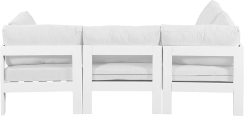 Alyssa White Water Resistant Fabric Outdoor Patio Modular Sectional Sec4A