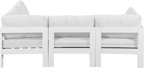 Alyssa White Water Resistant Fabric Outdoor Patio Modular Sectional Sec4A