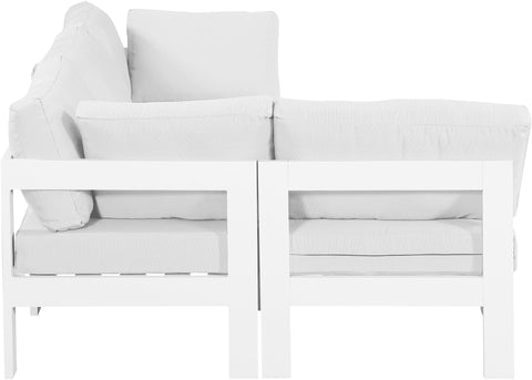 Alyssa White Water Resistant Fabric Outdoor Patio Modular Sectional Sec4A