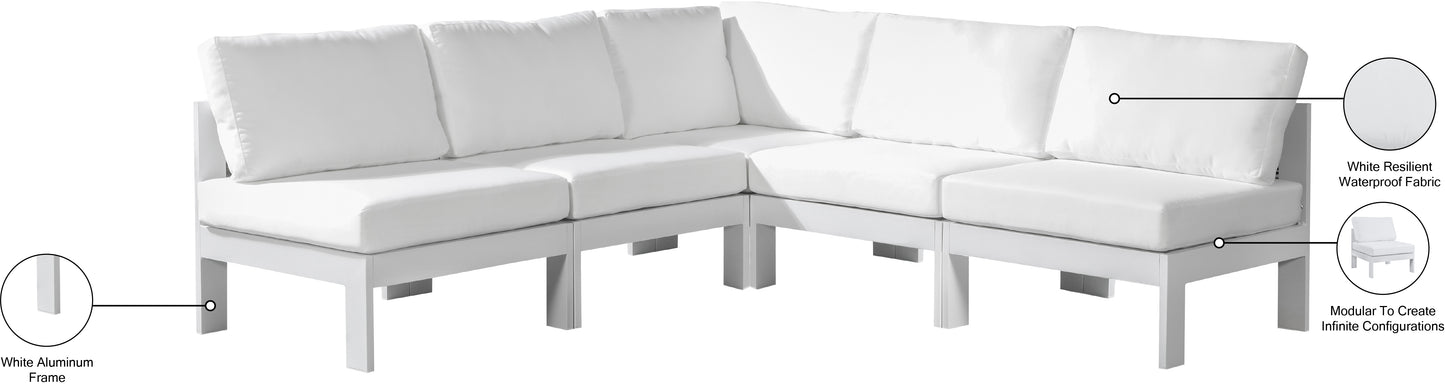 alyssa white water resistant fabric outdoor patio modular sectional sec5a