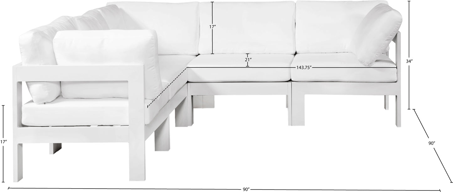 alyssa white water resistant fabric outdoor patio modular sectional sec5b