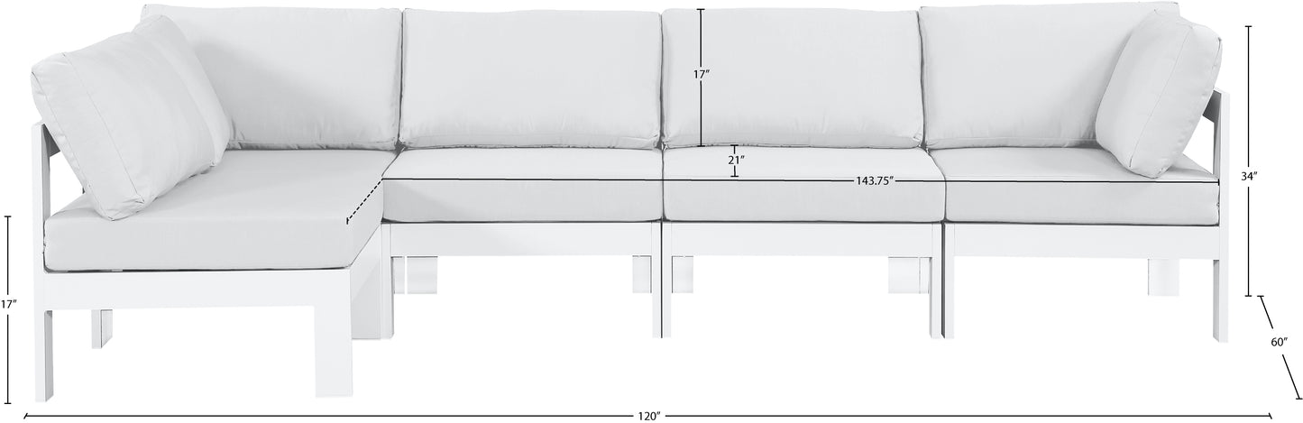 alyssa white water resistant fabric outdoor patio modular sectional sec5c