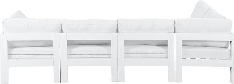 Alyssa White Water Resistant Fabric Outdoor Patio Modular Sectional Sec5C