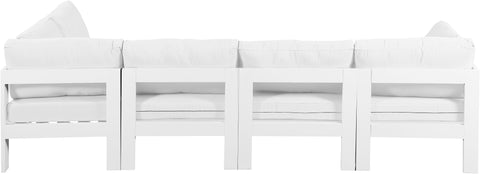 Alyssa White Water Resistant Fabric Outdoor Patio Modular Sectional Sec5C