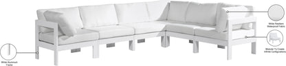 Alyssa White Water Resistant Fabric Outdoor Patio Modular Sectional Sec6A