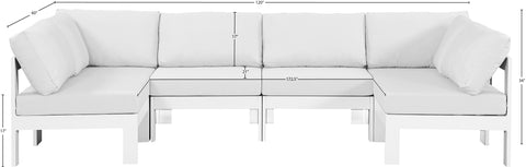 Alyssa White Water Resistant Fabric Outdoor Patio Modular Sectional Sec6B