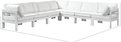 Alyssa White Water Resistant Fabric Outdoor Patio Modular Sectional Sec7B