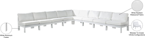 Alyssa White Water Resistant Fabric Outdoor Patio Modular Sectional Sec9A