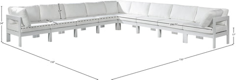 Alyssa White Water Resistant Fabric Outdoor Patio Modular Sectional Sec9B
