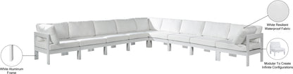 Alyssa White Water Resistant Fabric Outdoor Patio Modular Sectional Sec9B